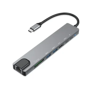 ADAPTADOR TIPO C HUB 8 EN 1 RJ45/TYPE C/USB/SD/MSD/HDTV en Costa Rica