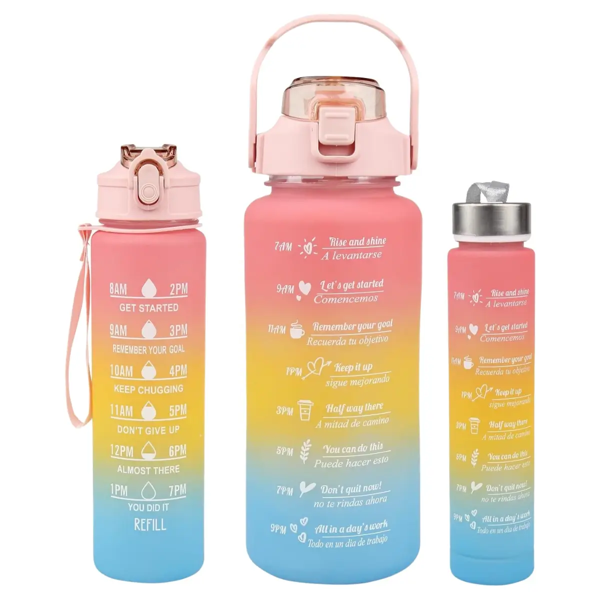 BOTELLA PLASTICA MOTIVADOR SET DE 3 2000+900+280 ML en Costa Rica