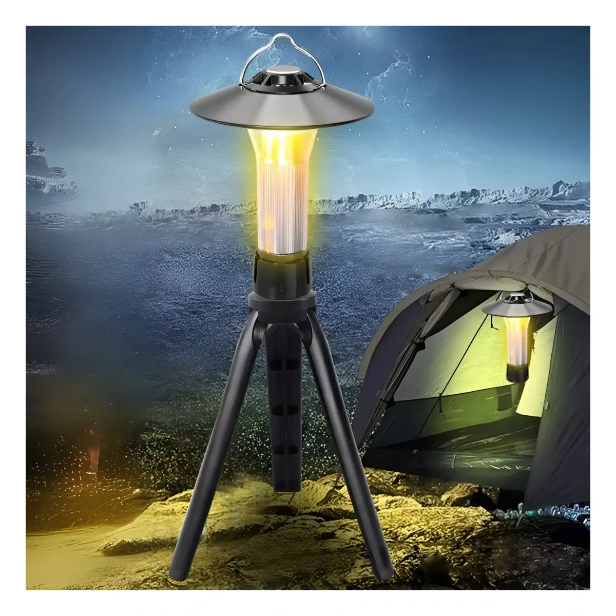 LAMPARA DOBLE DE LED CAMPING HW-777 CON TRIPOD en Costa Rica