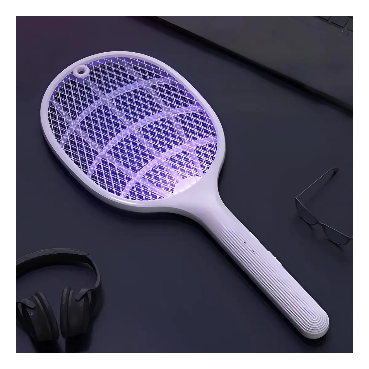 RAQUETA MATA MOSQUITO CON BASE Y LUZ UV en Costa Rica